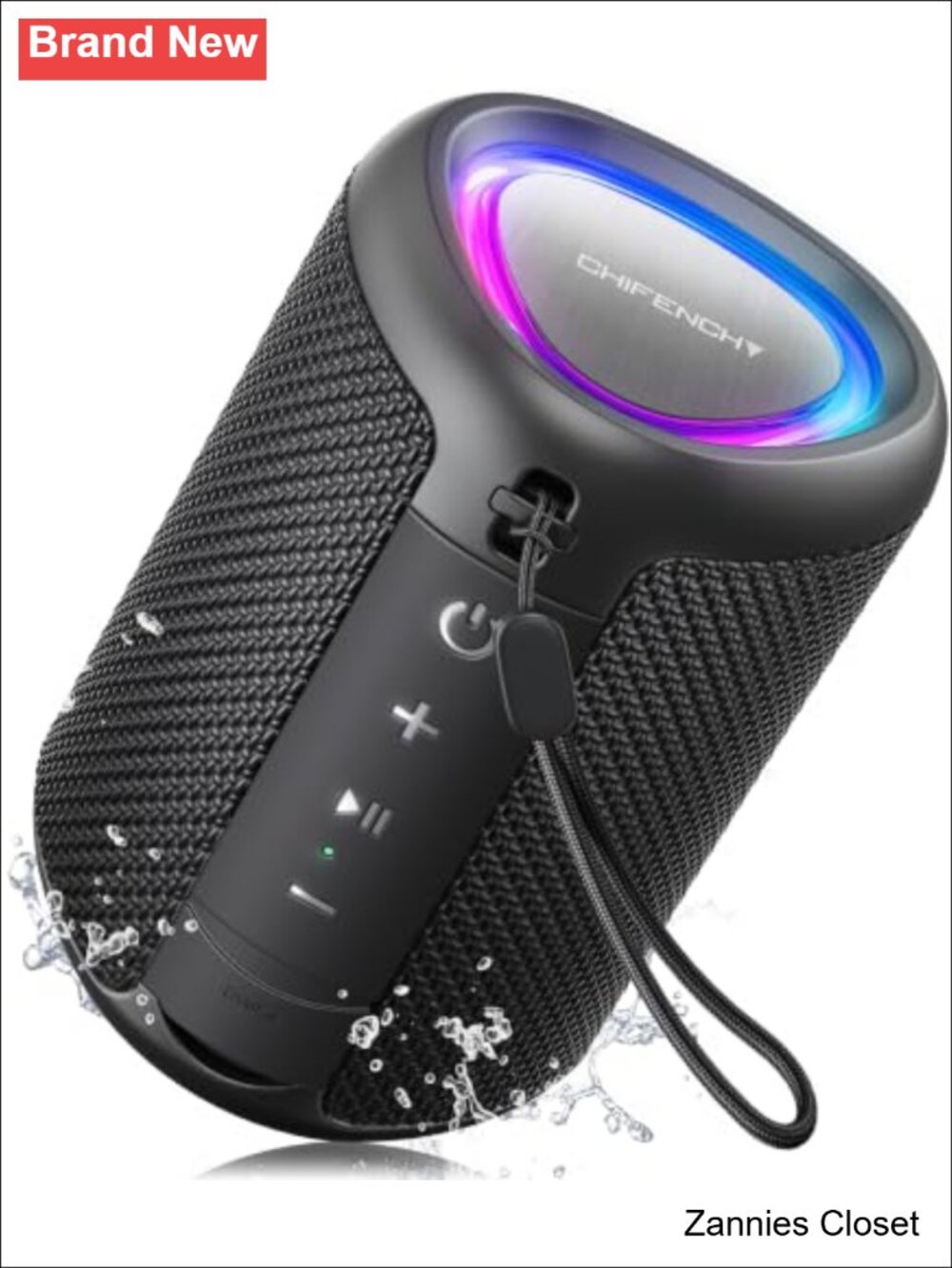 👻 Portable Bluetooth Speaker IPX5 Waterproof 20W TWS LED Light 15H Travel
